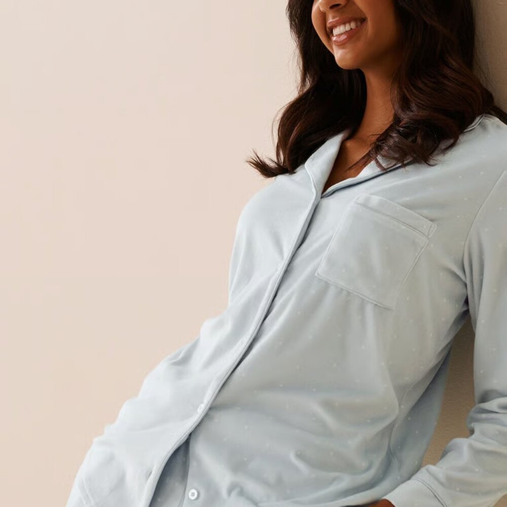 Sky Blue Soft Velour PJ Set - Medium - Picture 3 of 5